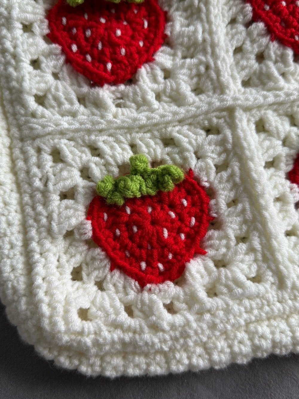 Handmade Crochet Strawberry Crossbody Bag - Picture 2 of 5
